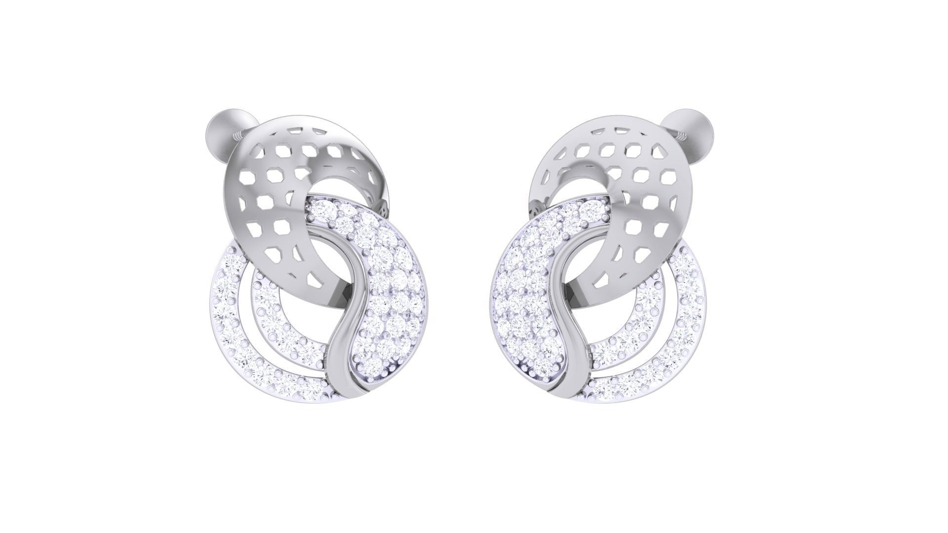 High Jewelry Pendant Earrings Set 3dm stl obj mtl gltf glb 3D print model_4