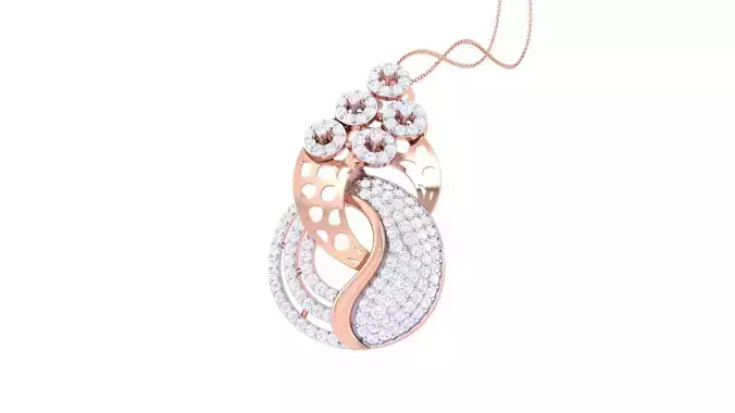 High Jewelry Pendant Earrings Set 3dm stl obj mtl gltf glb