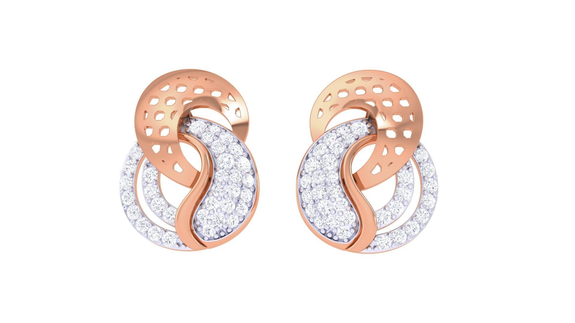 High Jewelry Pendant Earrings Set 3dm stl obj mtl gltf glb 3D print model_8