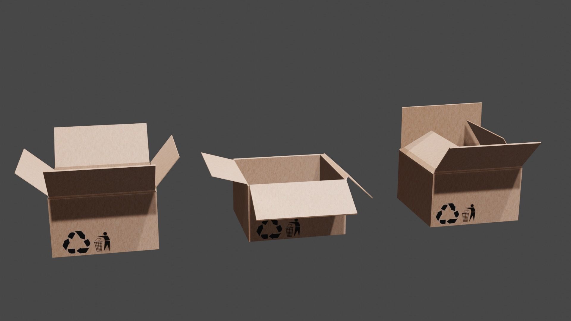 Cardboard Boxes - Object for game Interior 3D model_2