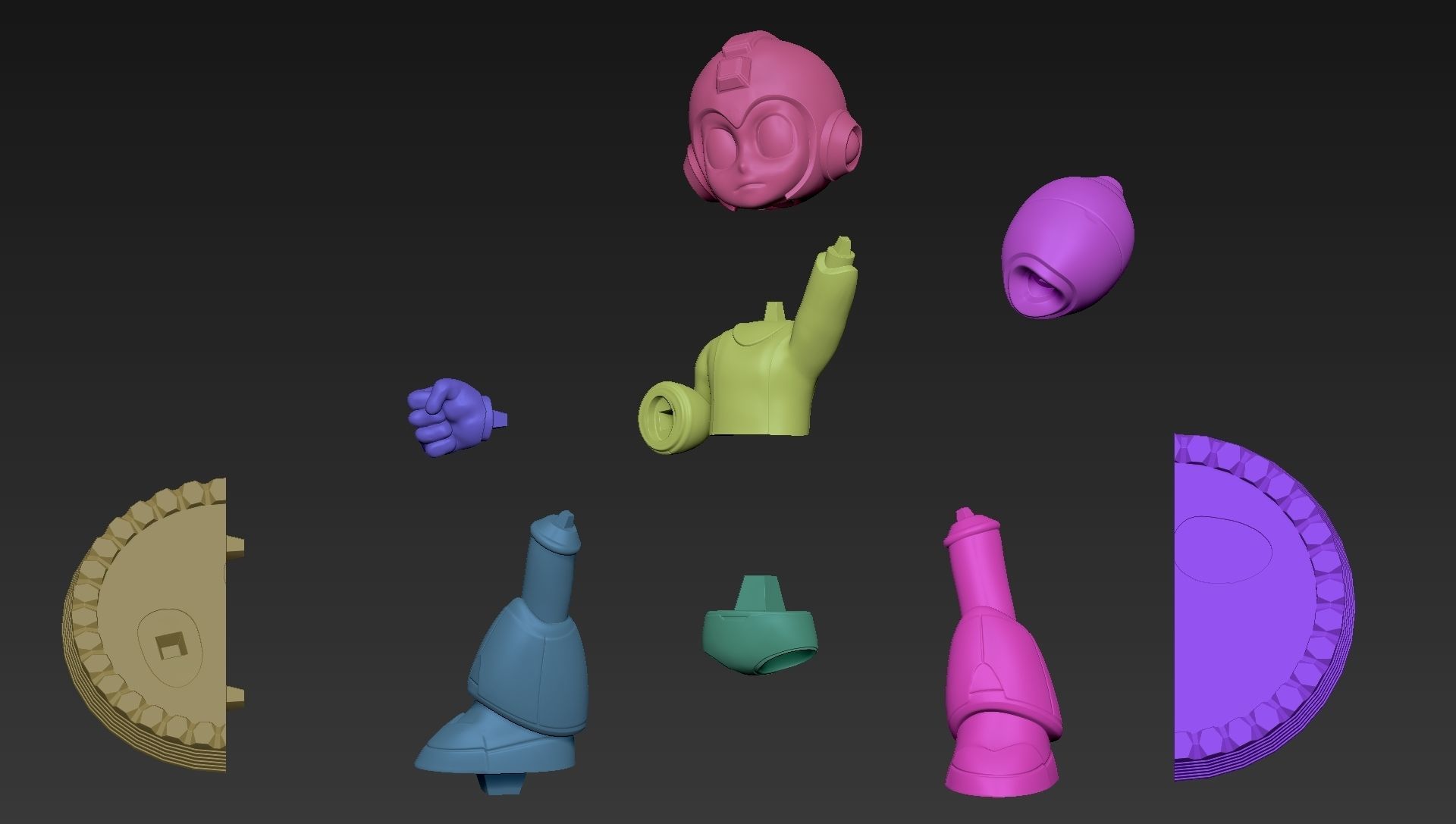 Megaman 3D print model_9