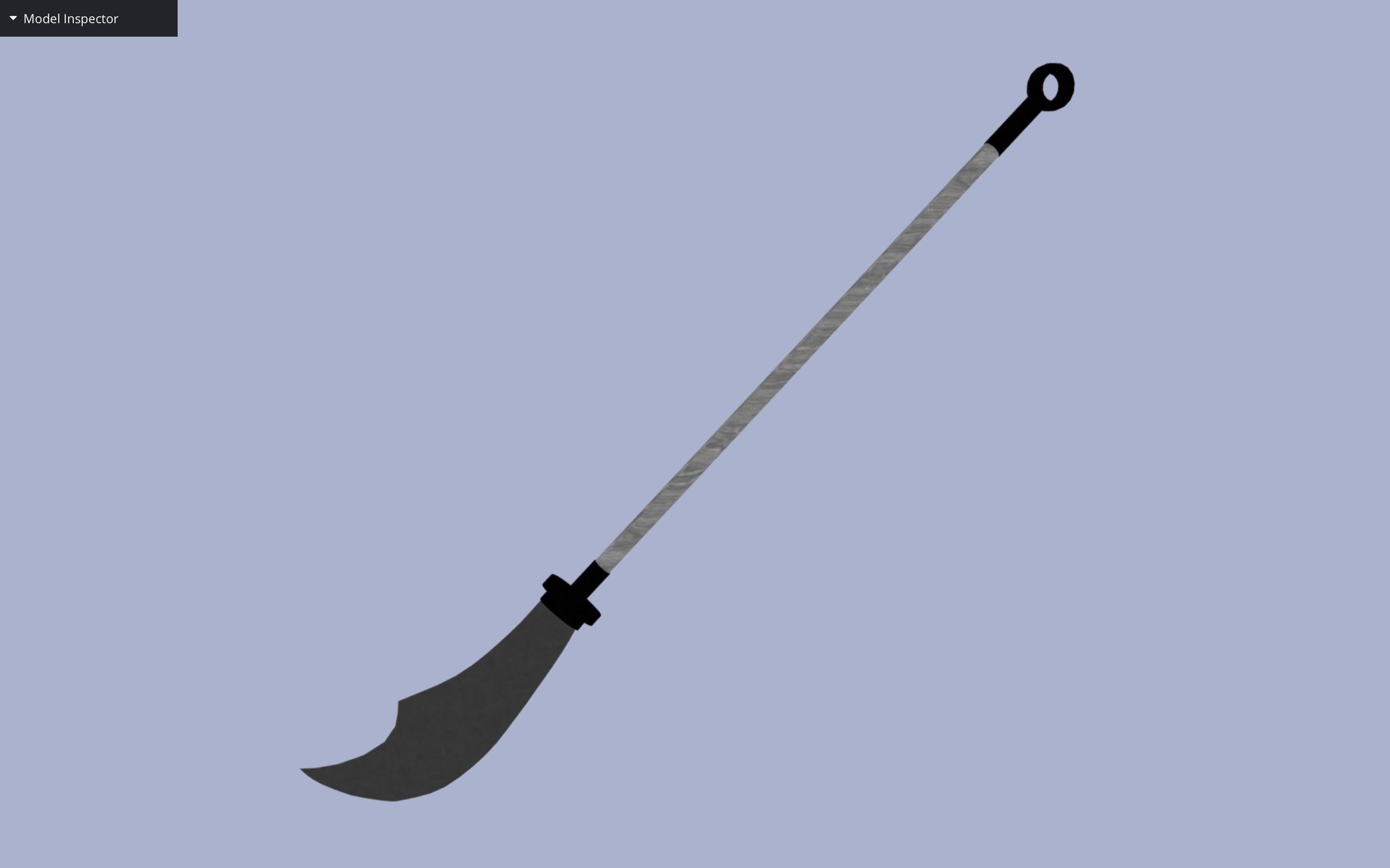 Guandao - Chinese Sword Low-poly 3D model_4