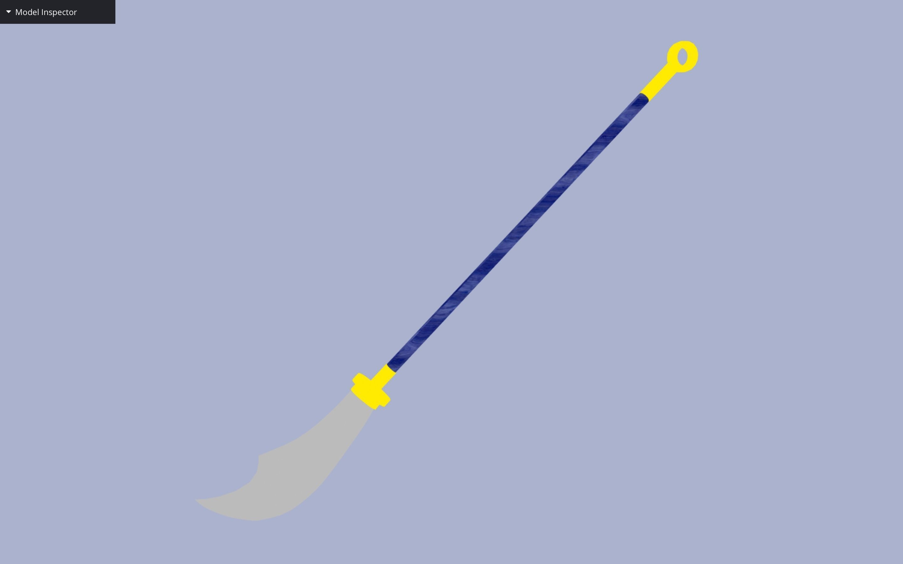  Guandao - Chinese Sword Low-poly 3D model_3