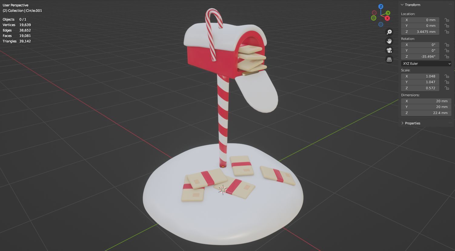 Christmas mailbox 3D model for 3D print 3D print model_20