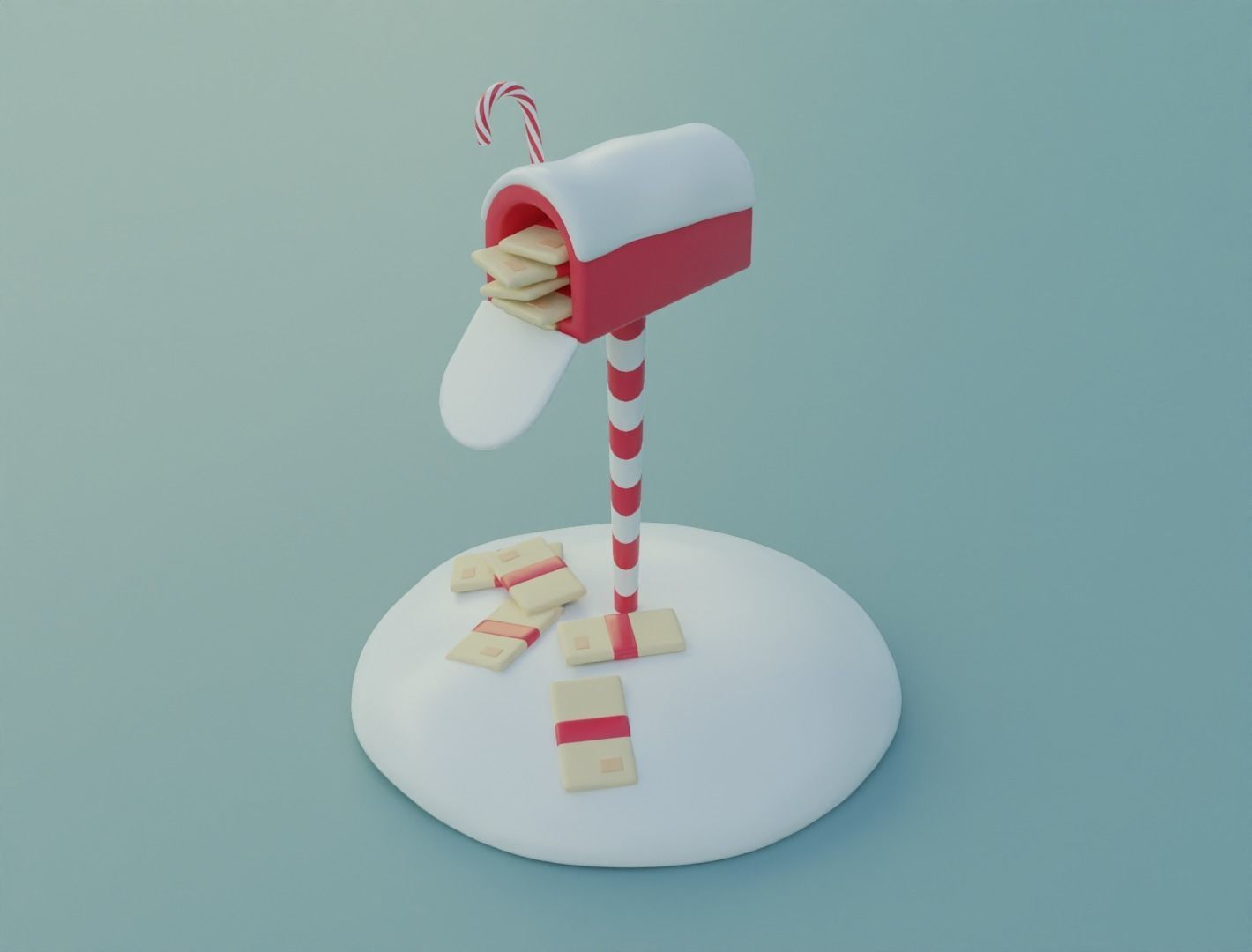 Christmas mailbox 3D model for 3D print 3D print model_8