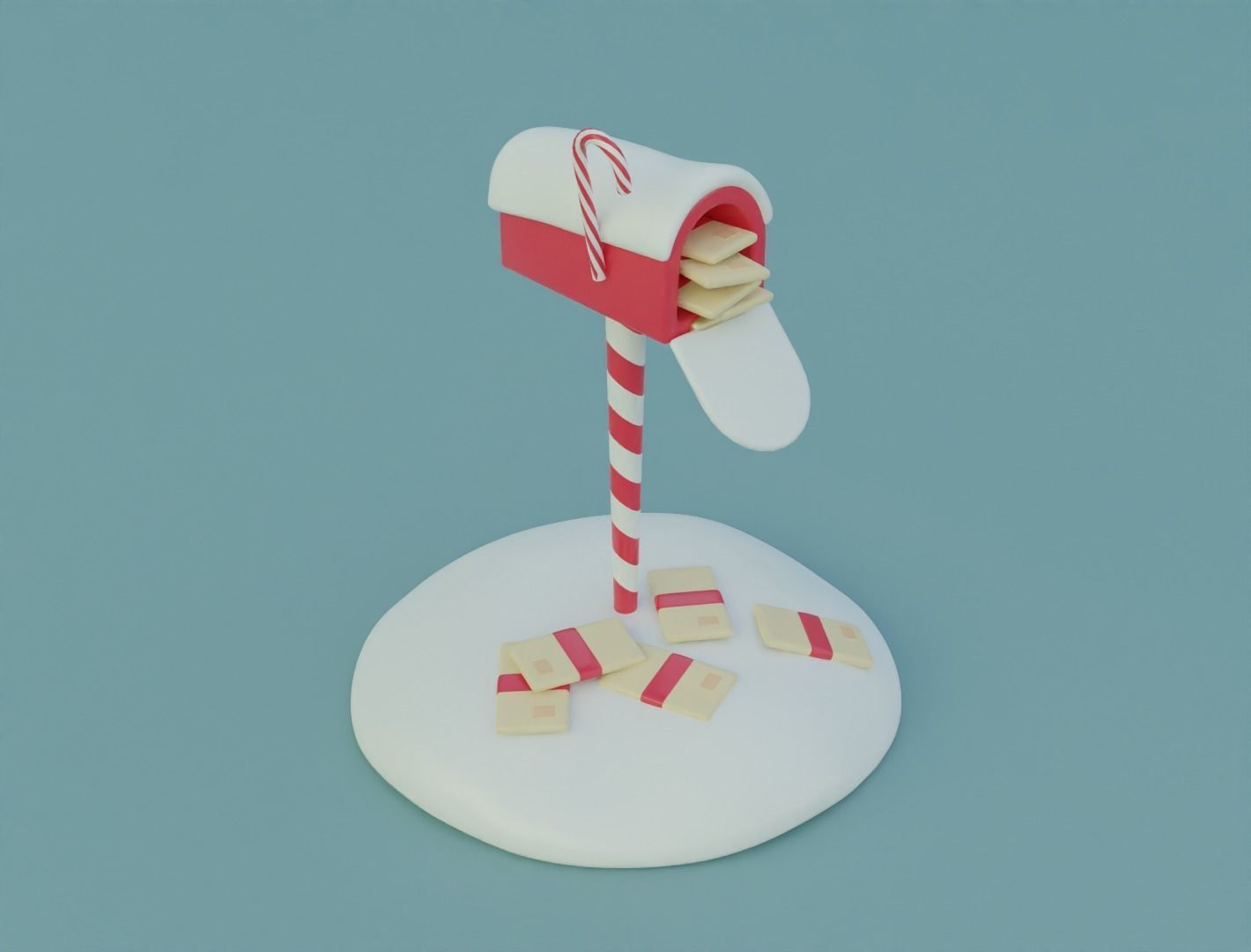 Christmas mailbox 3D model for 3D print 3D print model_7