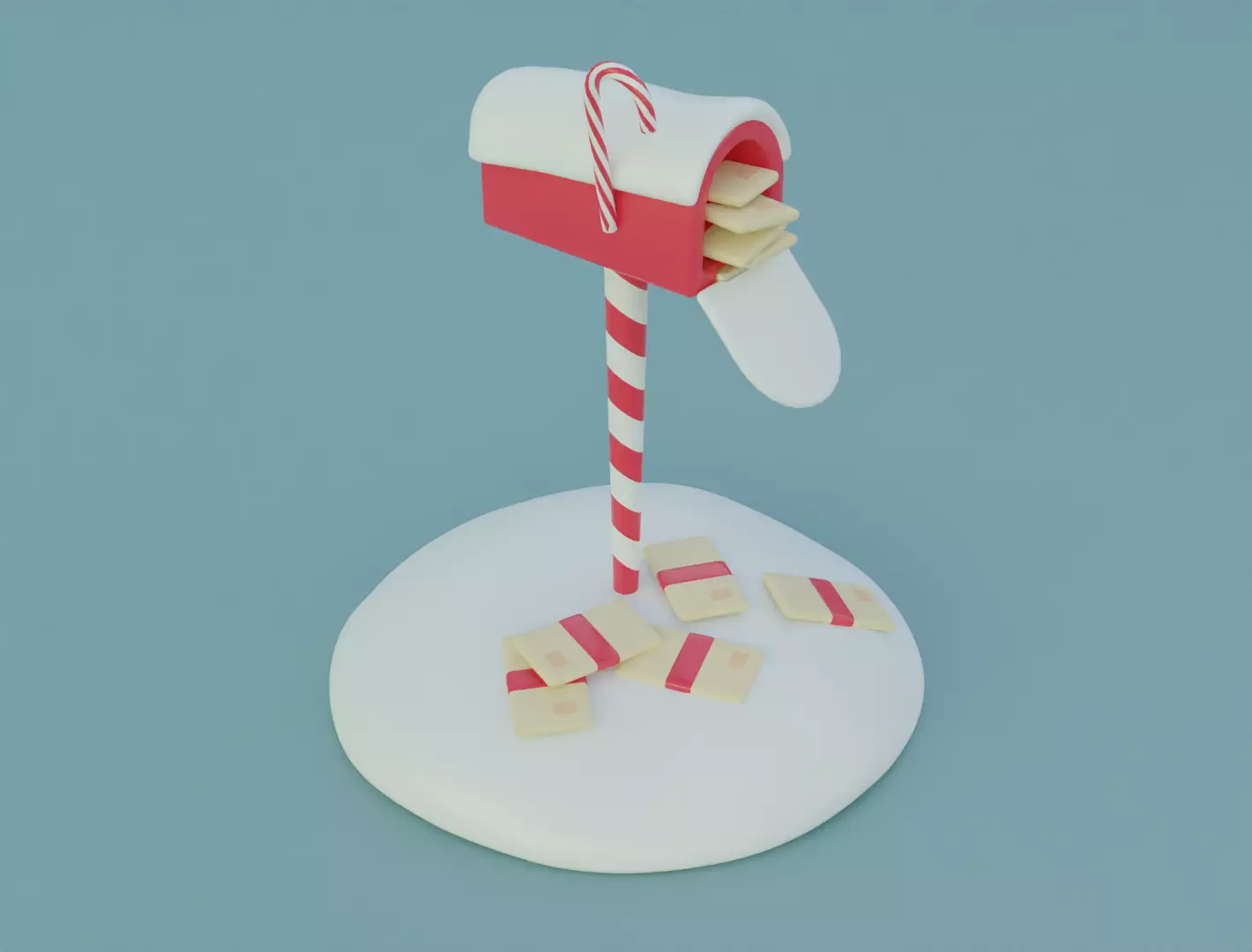 Christmas mailbox 3D model for 3D print 3D print model_0