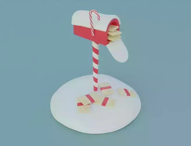 Christmas mailbox 3D model for 3D print 3D print model Christmas mailbox 3D model for 3D print 3D print model