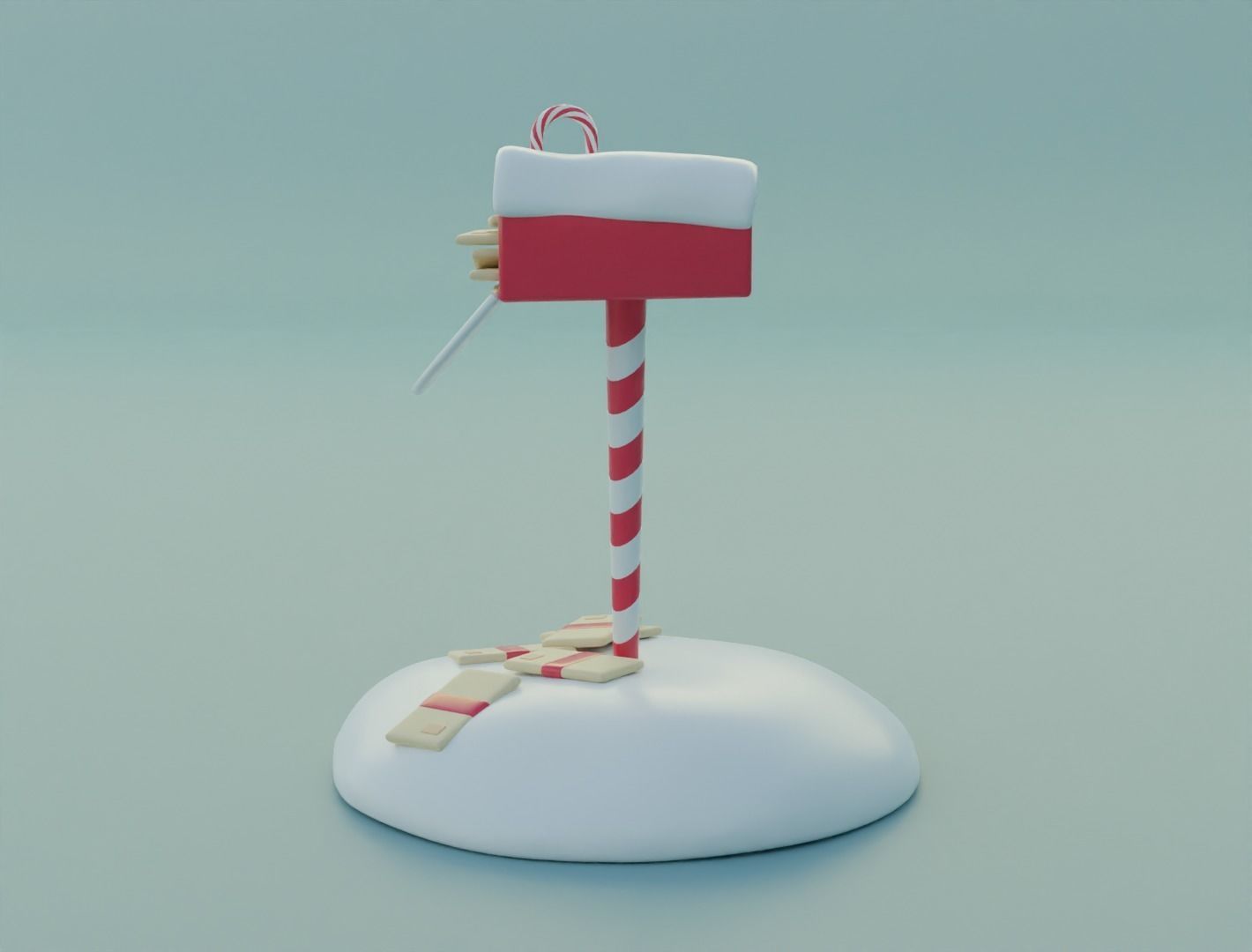 Christmas mailbox 3D model for 3D print 3D print model_4