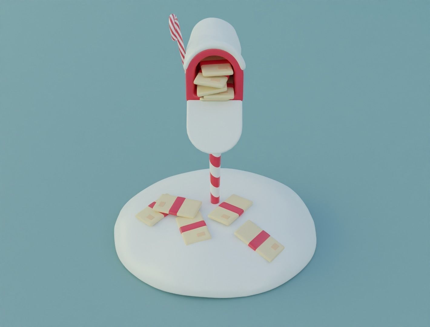 Christmas mailbox 3D model for 3D print 3D print model_1