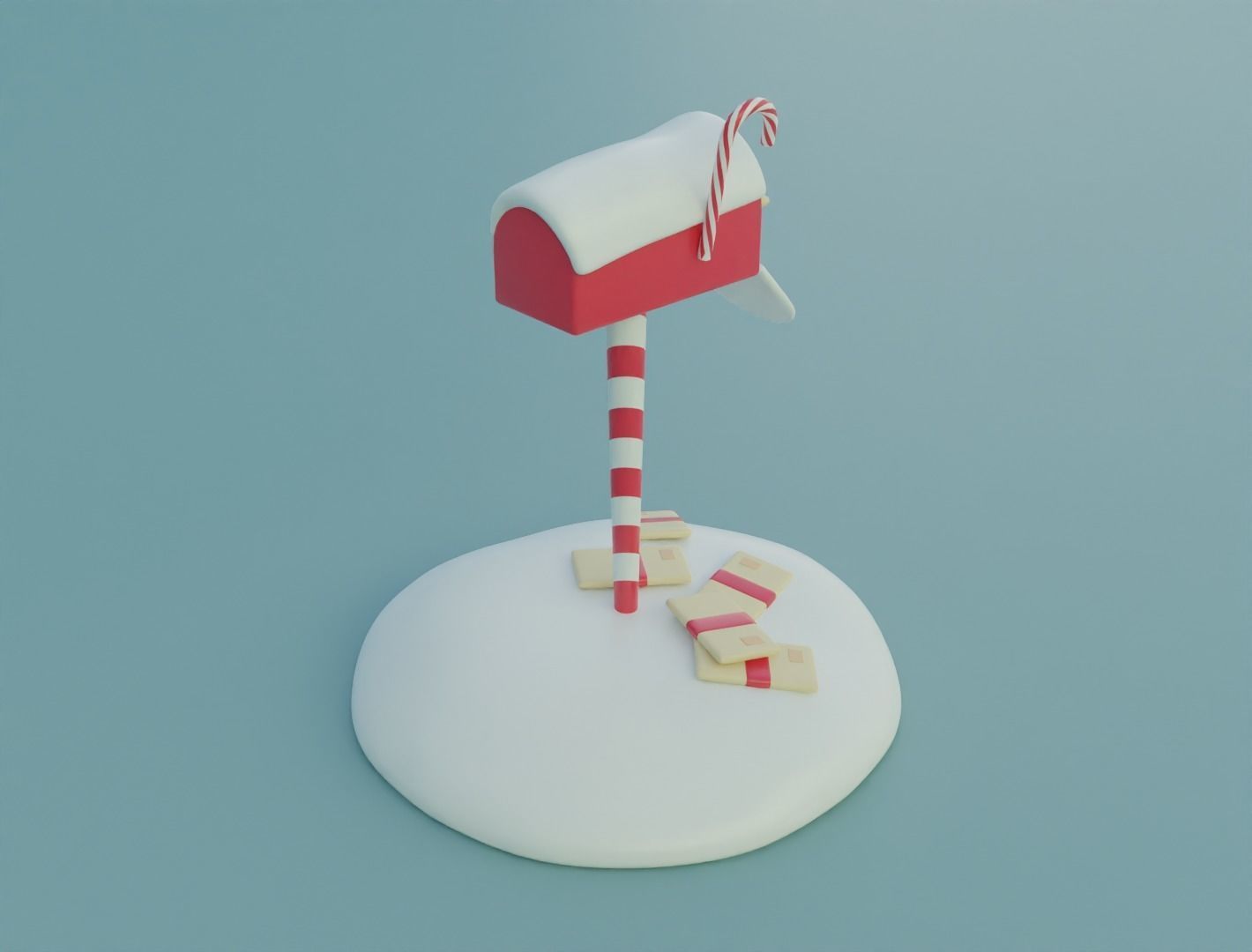 Christmas mailbox 3D model for 3D print 3D print model_6