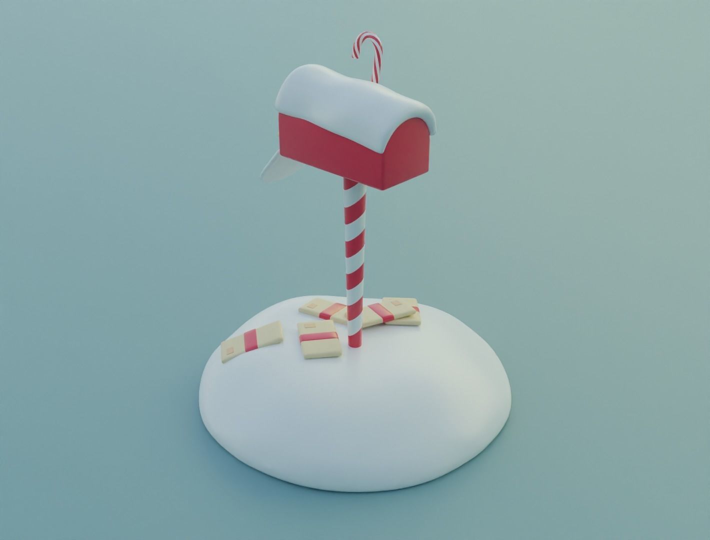 Christmas mailbox 3D model for 3D print 3D print model_9