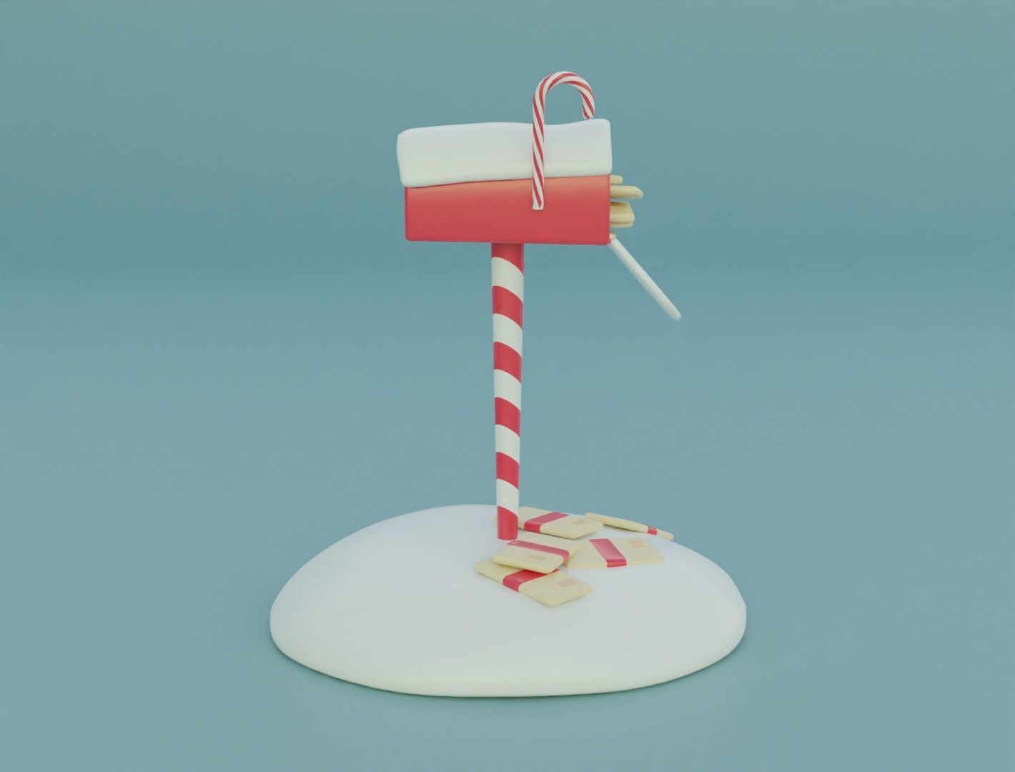 Christmas mailbox 3D model for 3D print 3D print model_3