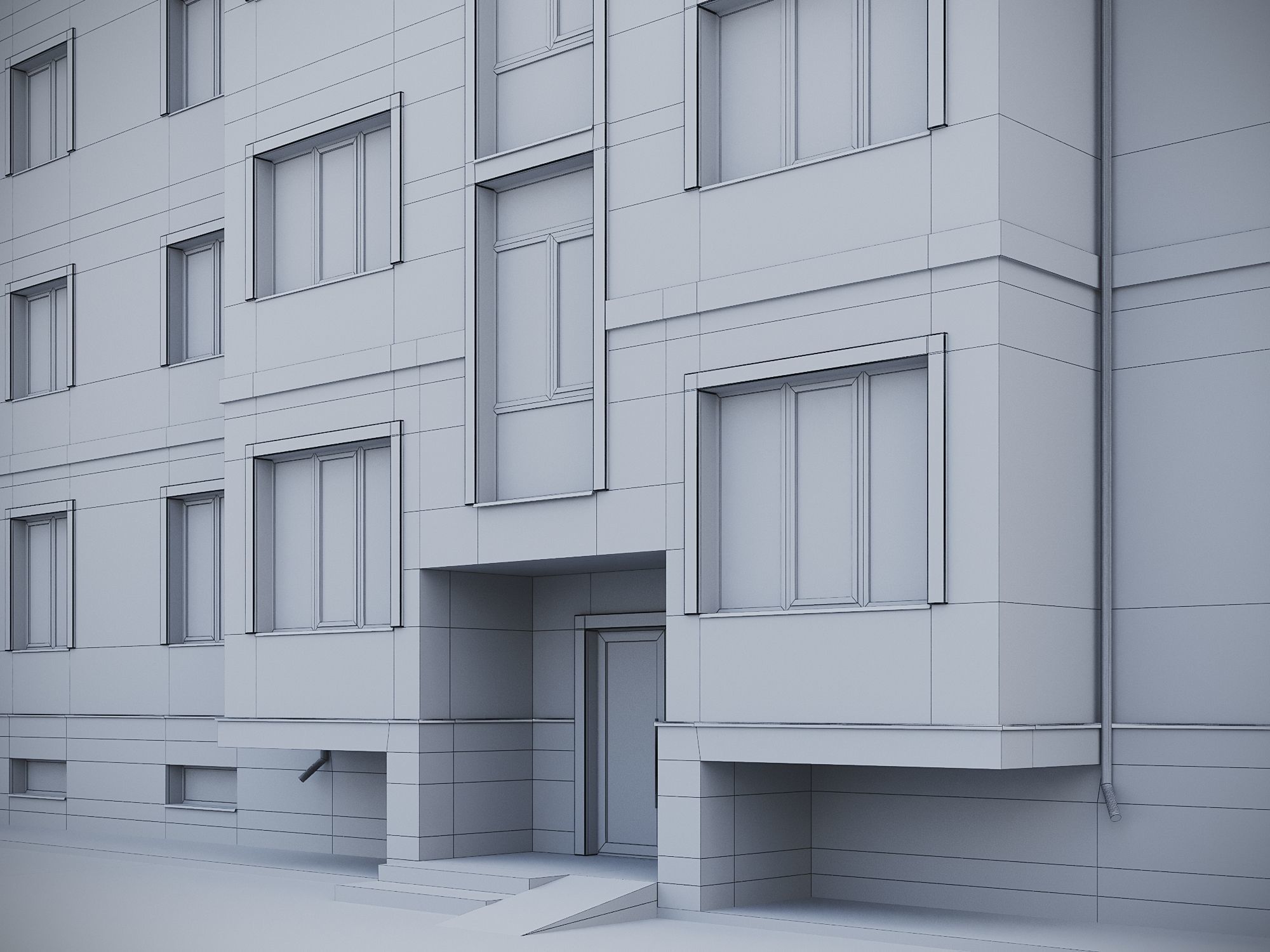 Brick Residential Building 011 3D model_20