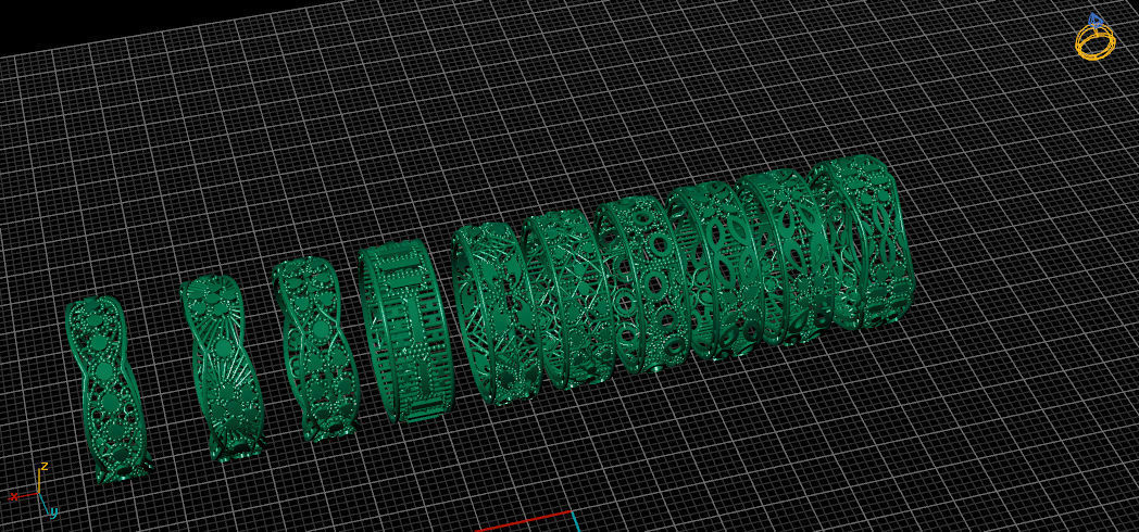 10 round mesh ring  3D print model_2