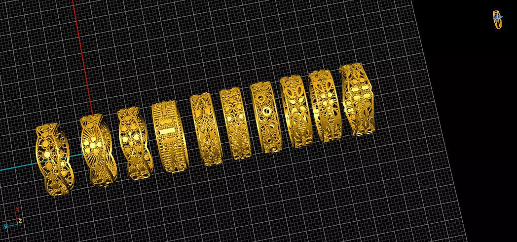 10 round mesh ring  3D print model_0