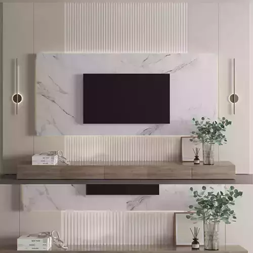 TV Wall Set 01 3D model
