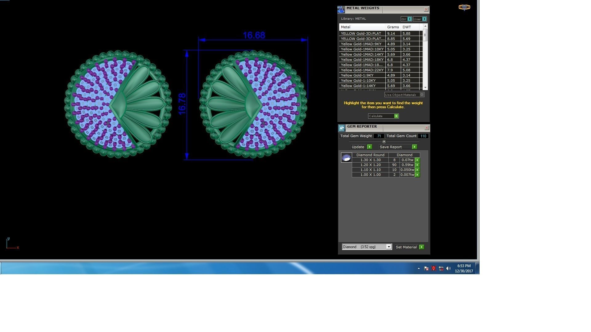 High Jewelry Pendant Earrings Set 3dm stl obj mtl gltf glb 3D print model_12