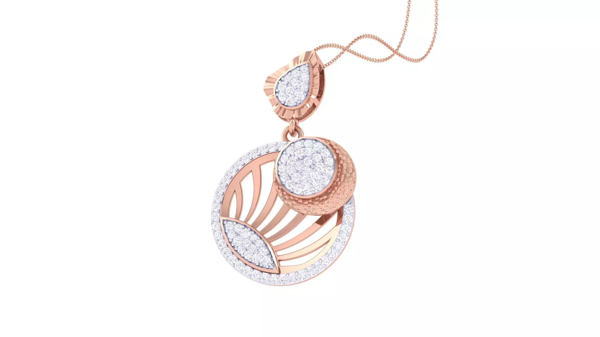 High Jewelry Pendant Earrings Set 3dm stl obj mtl gltf glb 3D print model_0