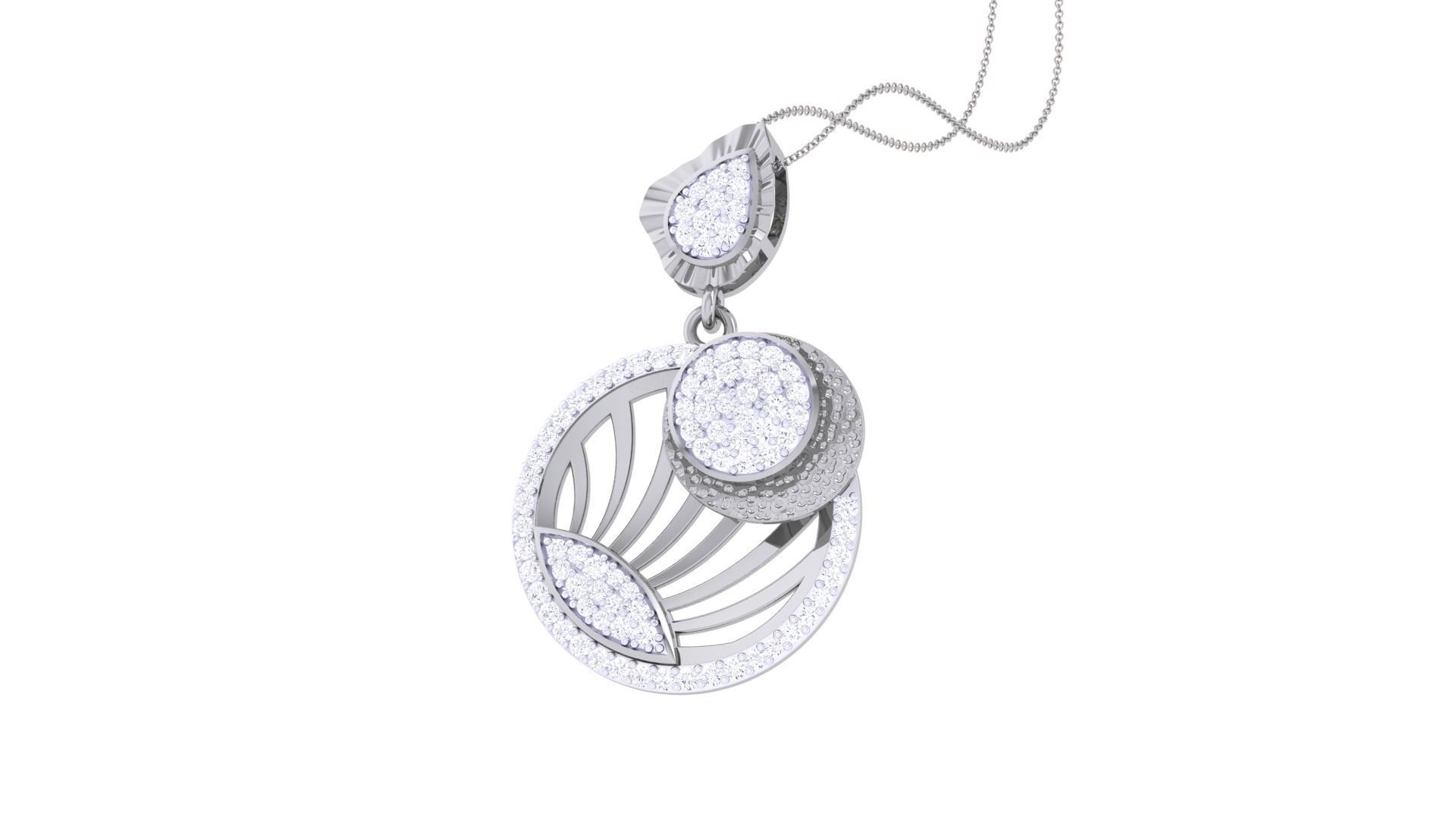 High Jewelry Pendant Earrings Set 3dm stl obj mtl gltf glb 3D print model_4