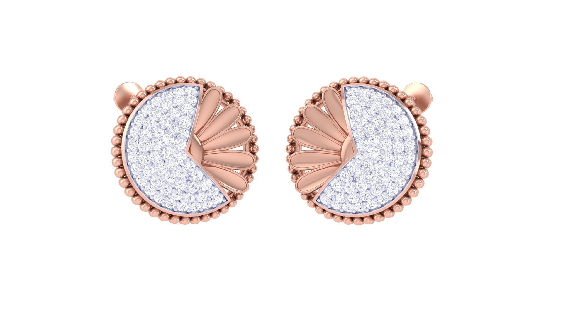 High Jewelry Pendant Earrings Set 3dm stl obj mtl gltf glb 3D print model_1