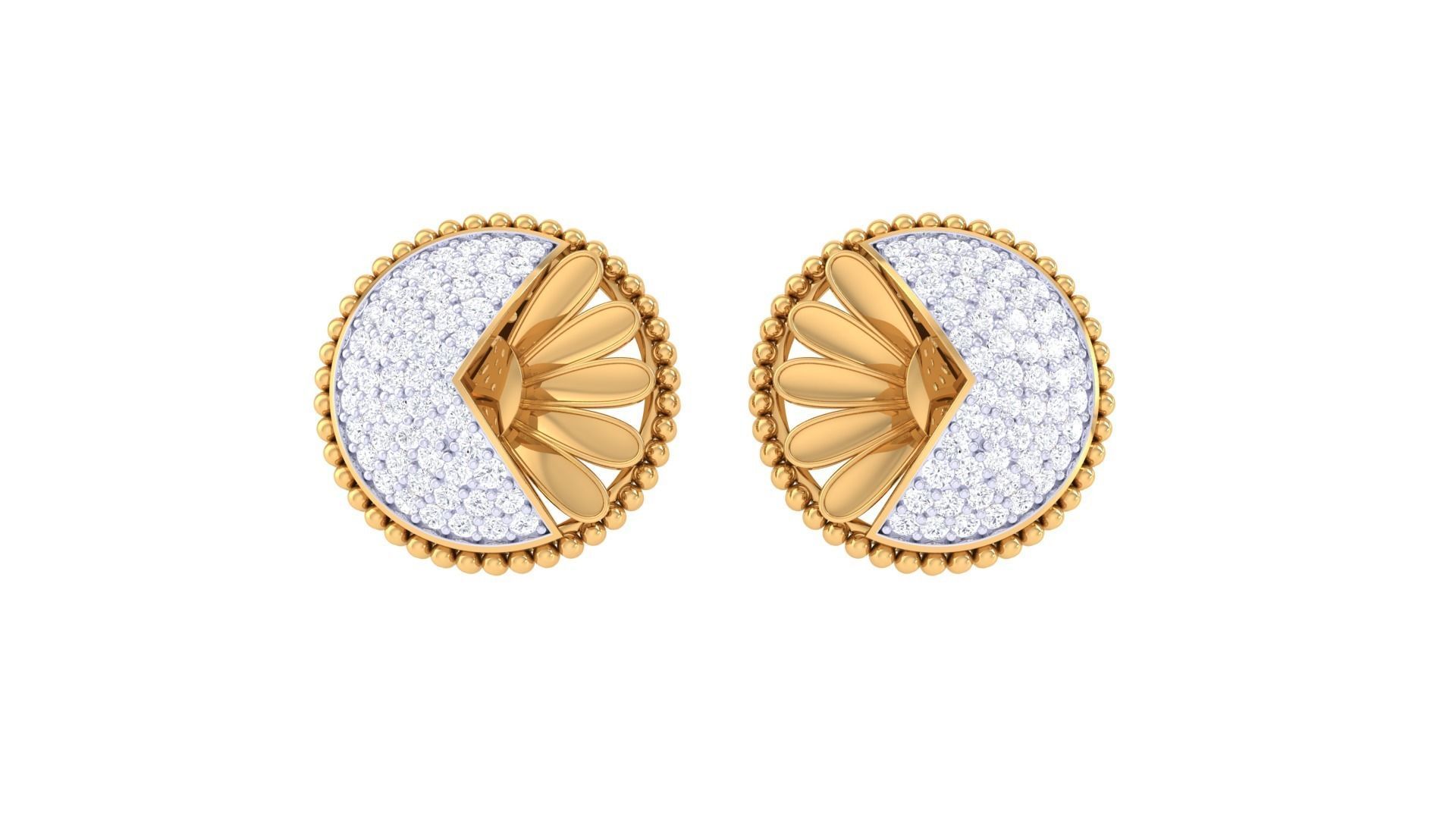 High Jewelry Pendant Earrings Set 3dm stl obj mtl gltf glb 3D print model_16