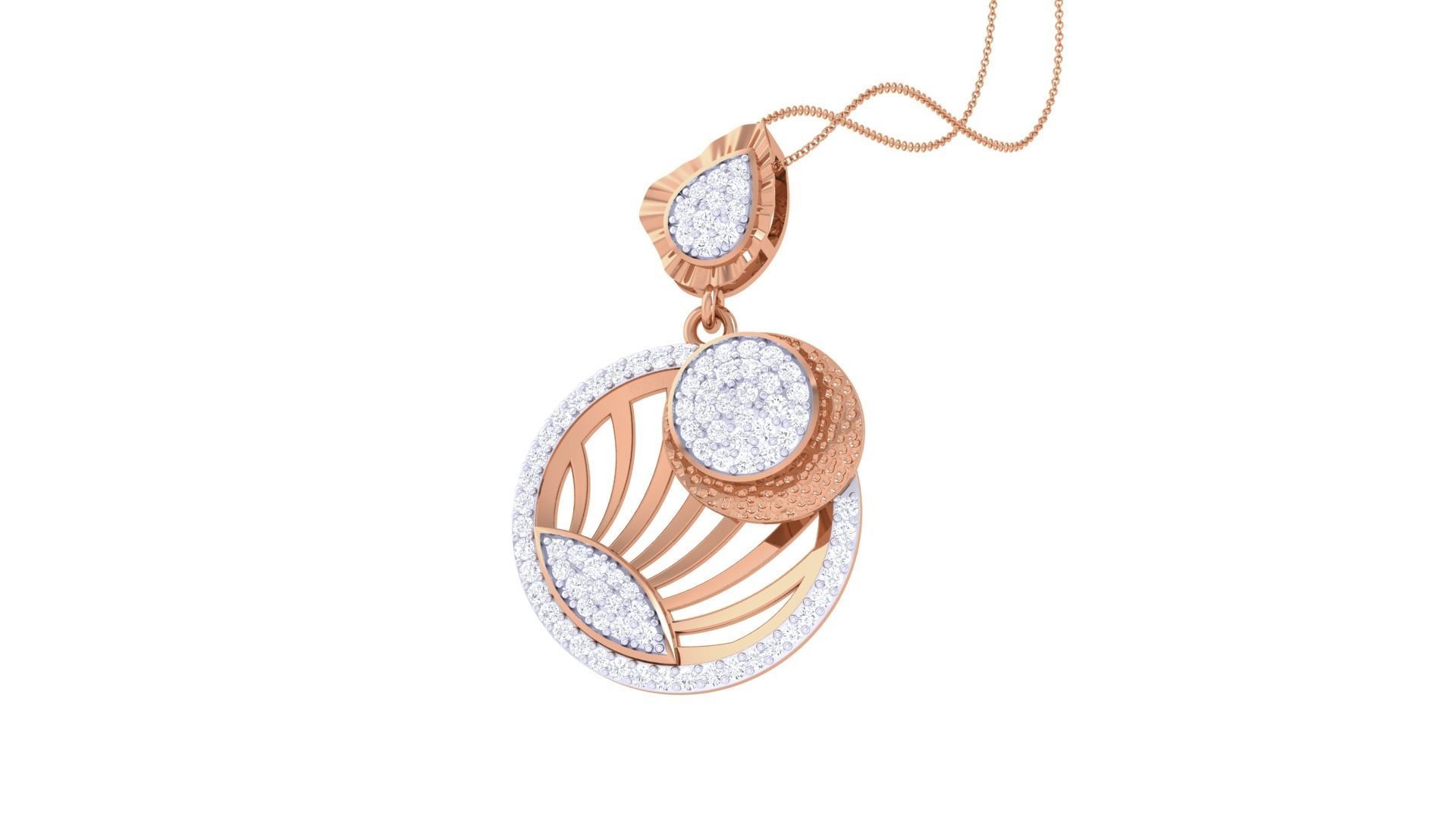 High Jewelry Pendant Earrings Set 3dm stl obj mtl gltf glb 3D print model_5