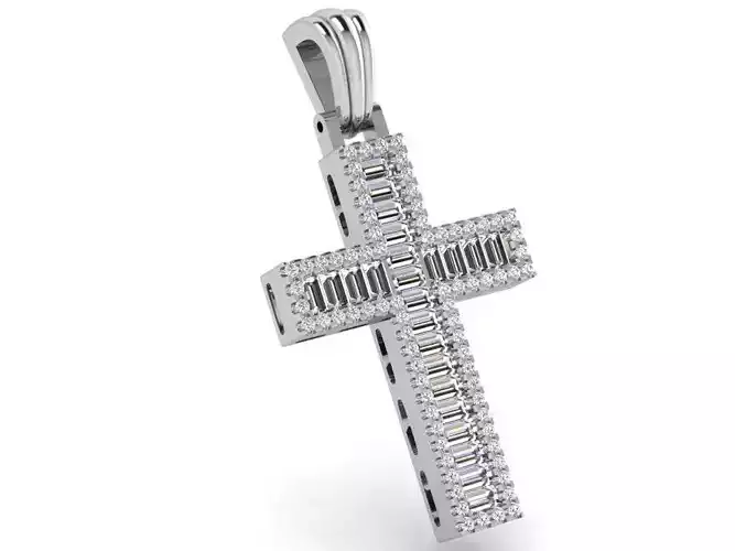 Cross Pendant With Grid Backing 4323 3D print model