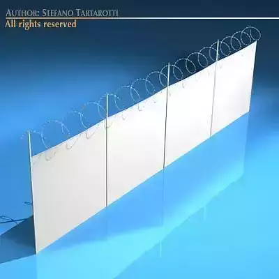 Fence with barbed wire