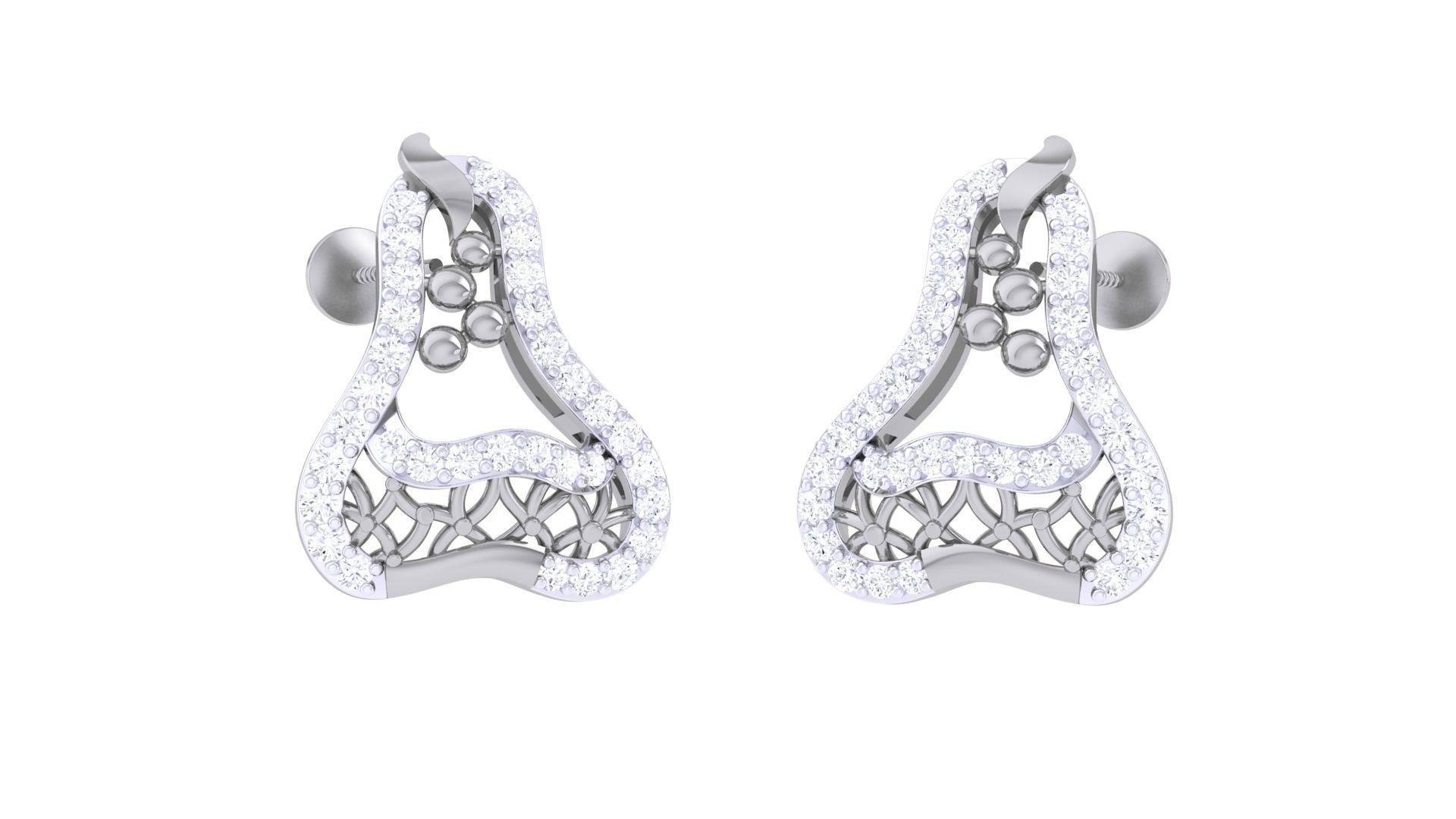 High Jewelry Pendant Earrings Set 3dm stl obj mtl gltf glb 3D print model_13