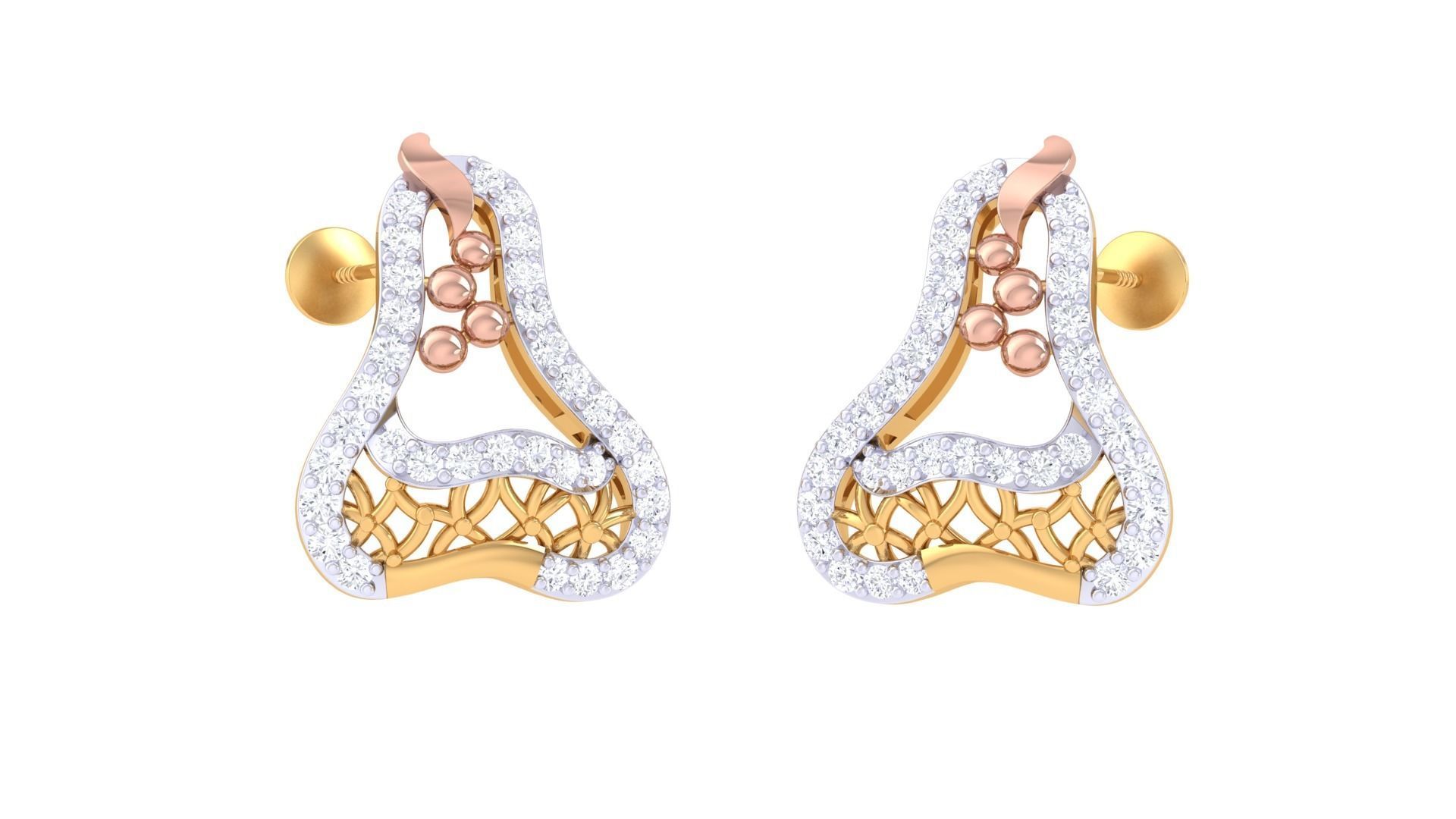 High Jewelry Pendant Earrings Set 3dm stl obj mtl gltf glb 3D print model_12