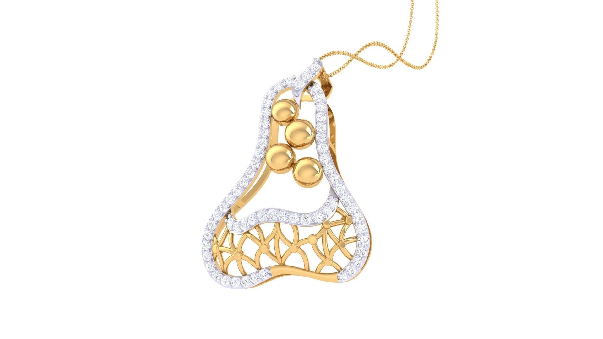 High Jewelry Pendant Earrings Set 3dm stl obj mtl gltf glb 3D print model_4