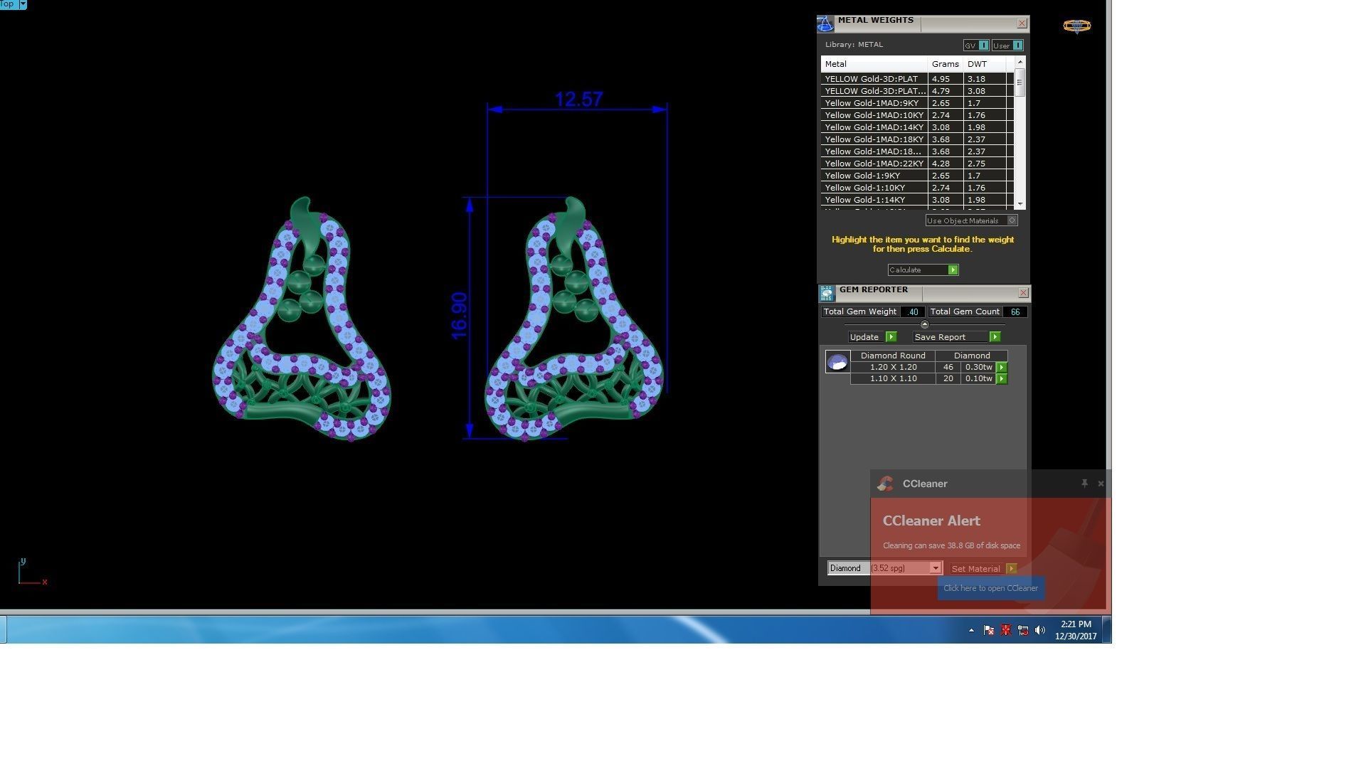 High Jewelry Pendant Earrings Set 3dm stl obj mtl gltf glb 3D print model_21