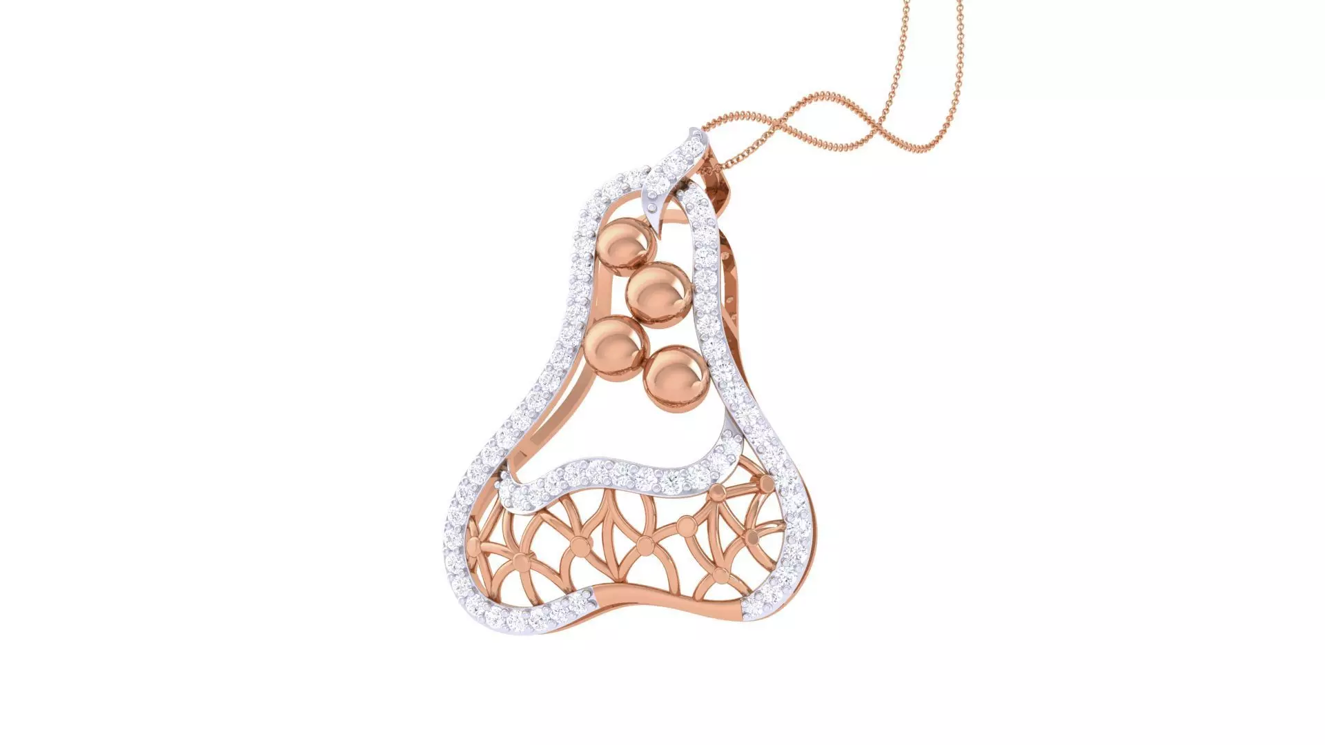 High Jewelry Pendant Earrings Set 3dm stl obj mtl gltf glb 3D print model_0