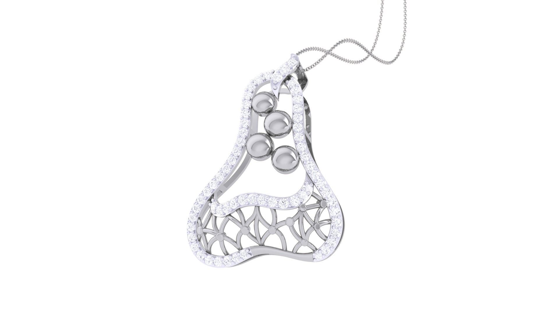 High Jewelry Pendant Earrings Set 3dm stl obj mtl gltf glb 3D print model_5