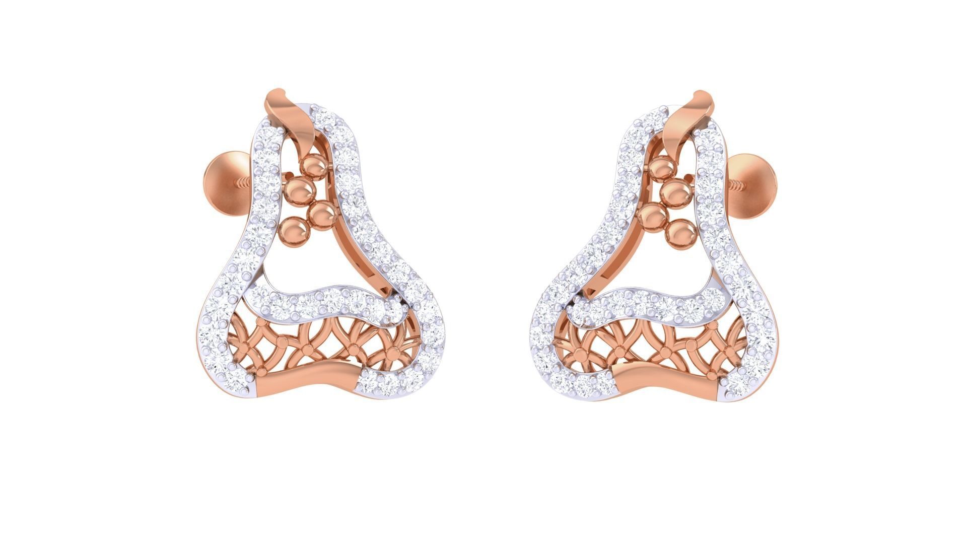 High Jewelry Pendant Earrings Set 3dm stl obj mtl gltf glb 3D print model_1