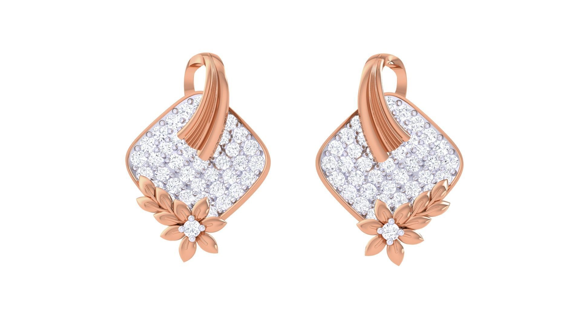 High Jewelry Pendant Earrings Set 3dm stl obj mtl gltf glb 3D print model_16