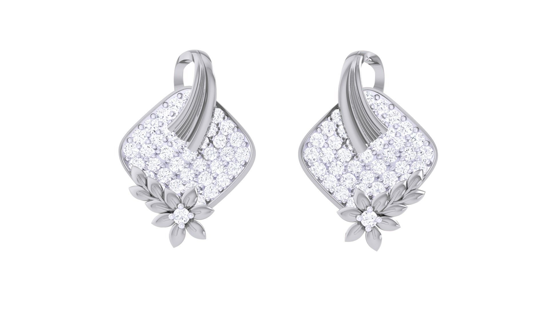 High Jewelry Pendant Earrings Set 3dm stl obj mtl gltf glb 3D print model_18