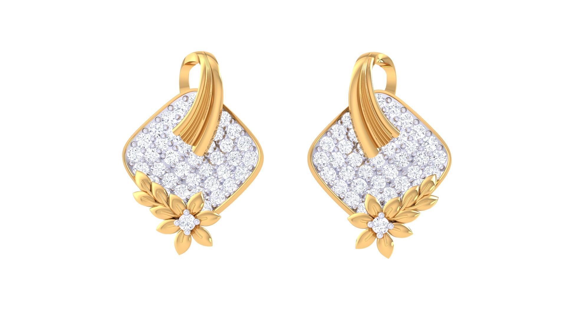 High Jewelry Pendant Earrings Set 3dm stl obj mtl gltf glb 3D print model_17