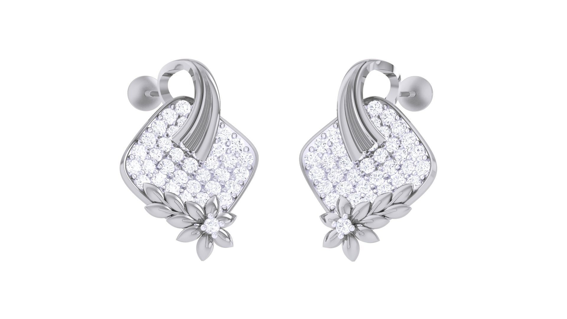 High Jewelry Pendant Earrings Set 3dm stl obj mtl gltf glb 3D print model_15