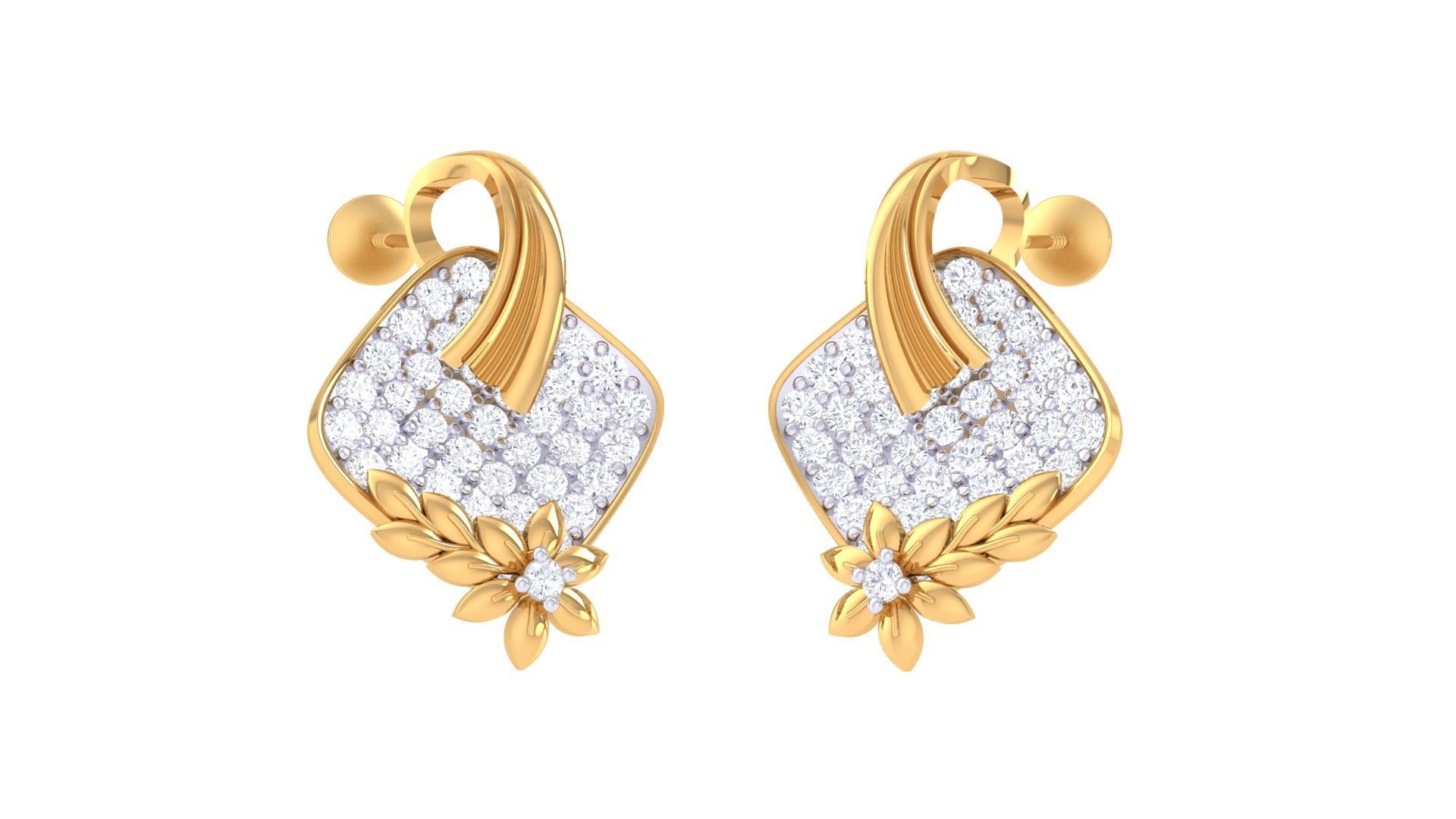 High Jewelry Pendant Earrings Set 3dm stl obj mtl gltf glb 3D print model_14