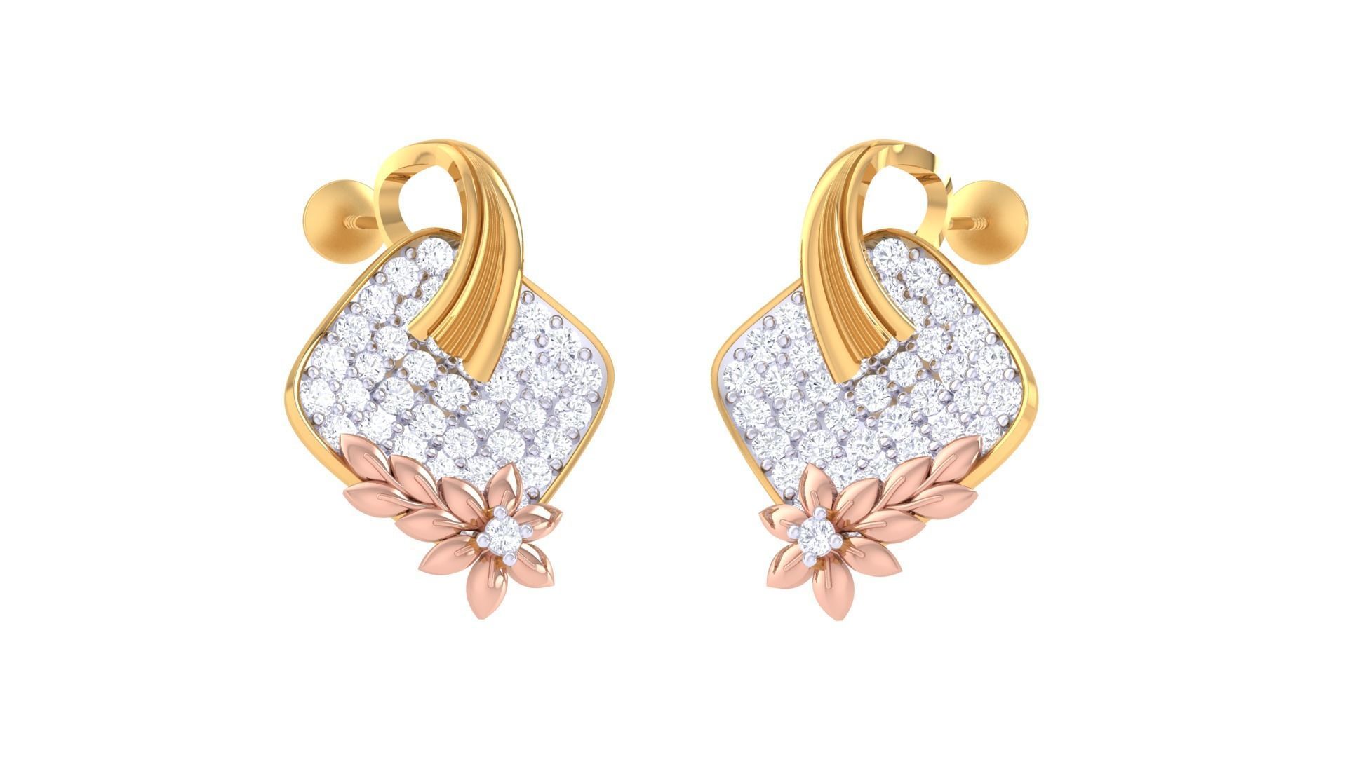 High Jewelry Pendant Earrings Set 3dm stl obj mtl gltf glb 3D print model_13