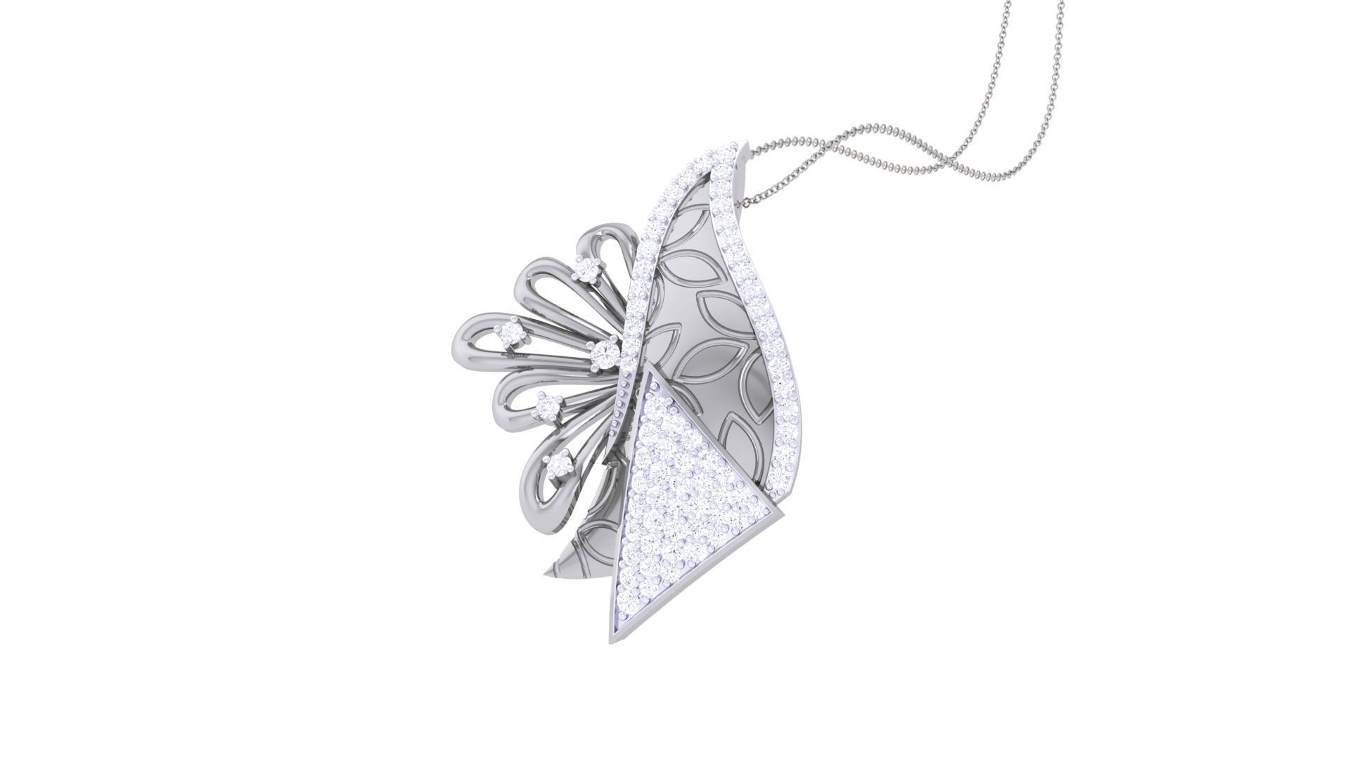 High Jewelry Pendant Earrings Set 3dm stl obj mtl gltf glb 3D print model_5