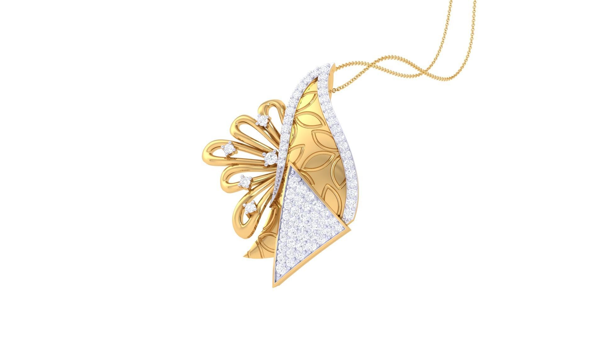 High Jewelry Pendant Earrings Set 3dm stl obj mtl gltf glb 3D print model_4