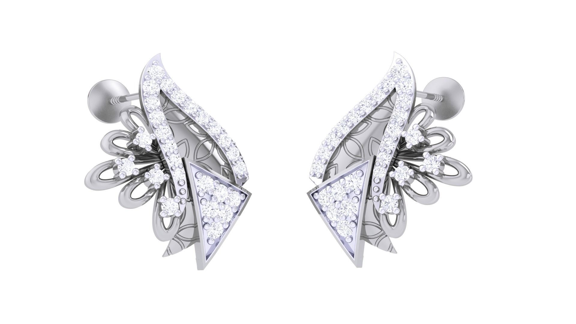 High Jewelry Pendant Earrings Set 3dm stl obj mtl gltf glb 3D print model_15