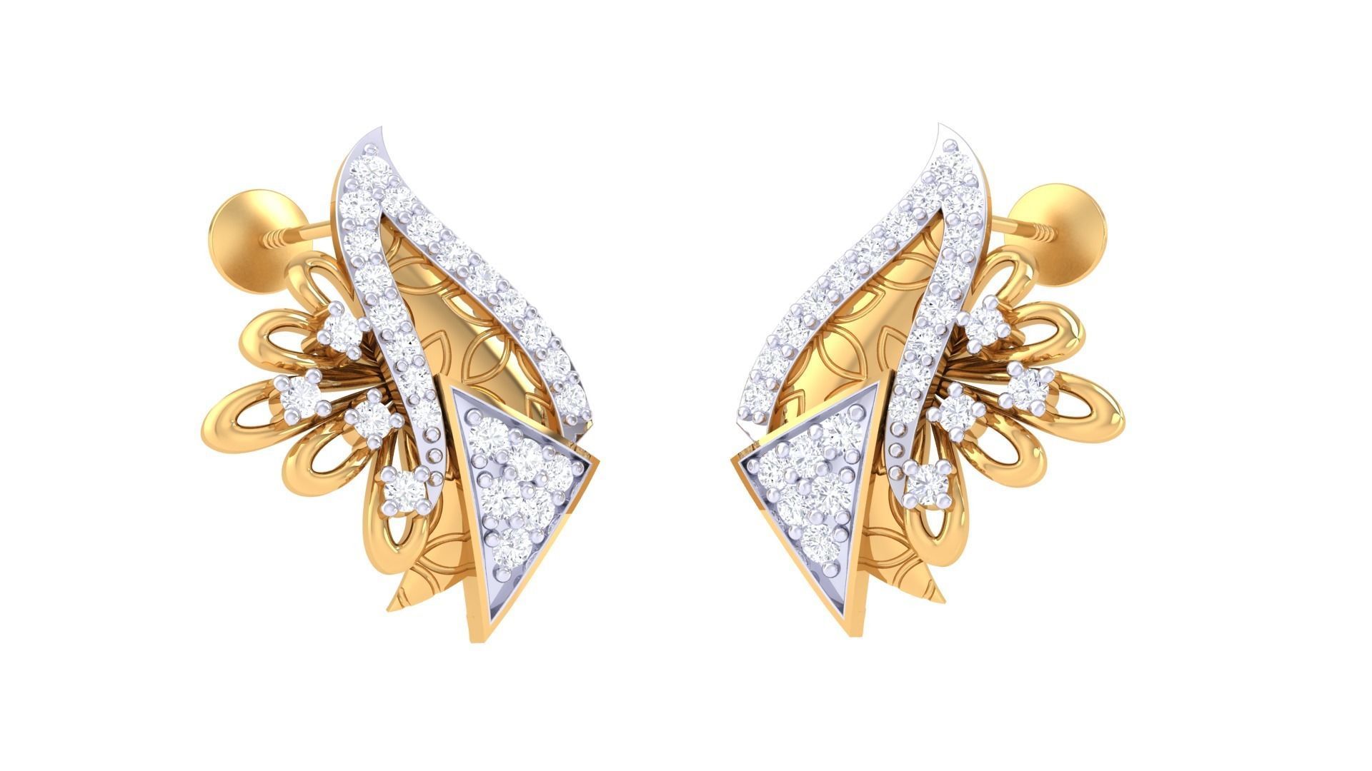 High Jewelry Pendant Earrings Set 3dm stl obj mtl gltf glb 3D print model_14