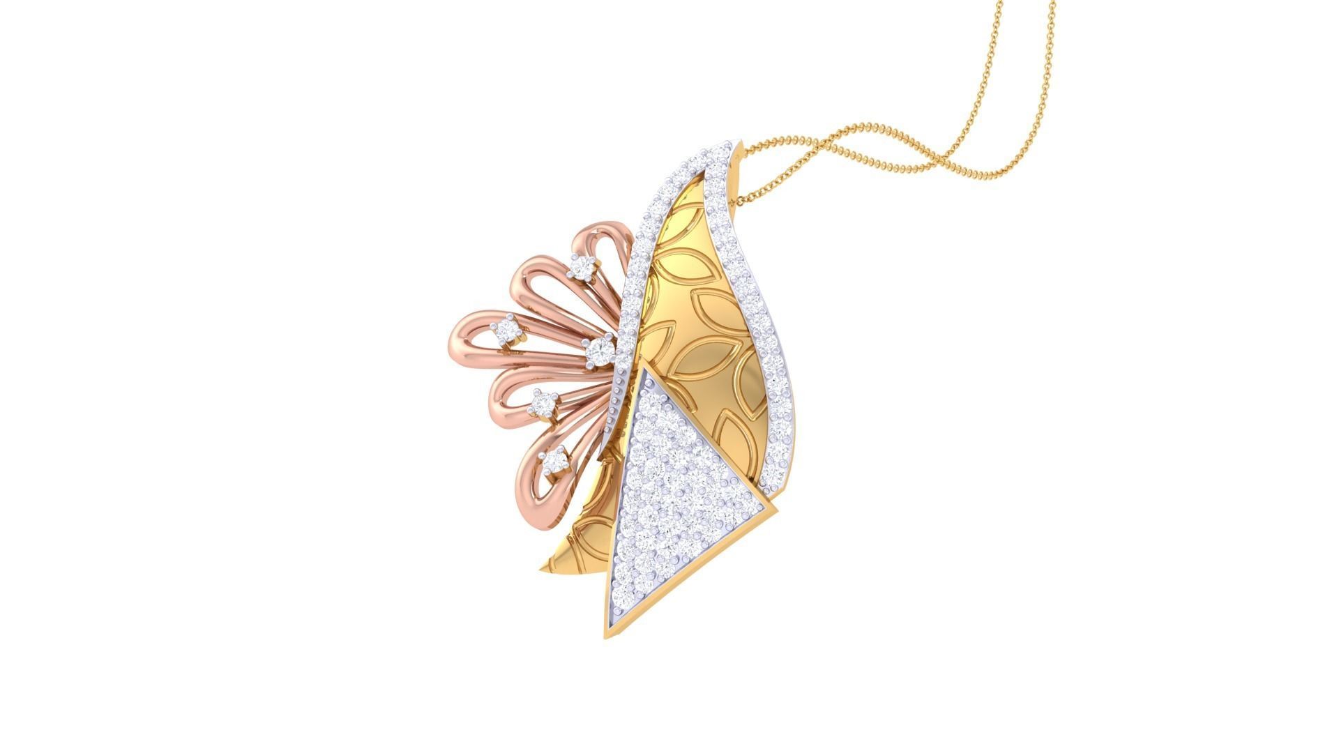 High Jewelry Pendant Earrings Set 3dm stl obj mtl gltf glb 3D print model_2