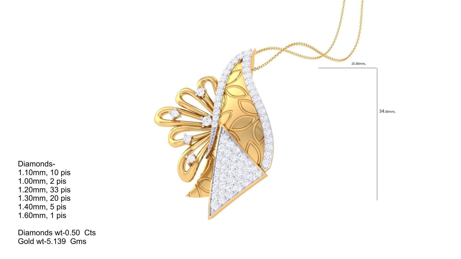 High Jewelry Pendant Earrings Set 3dm stl obj mtl gltf glb 3D print model_3