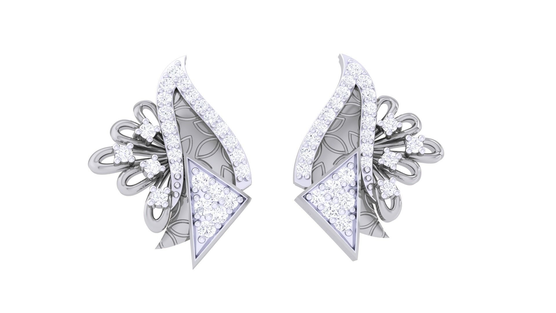 High Jewelry Pendant Earrings Set 3dm stl obj mtl gltf glb 3D print model_17