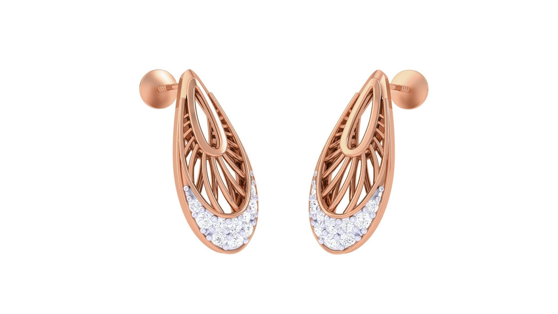 High Jewelry Pendant Earrings Set 3dm stl obj mtl gltf glb 3D print model_1